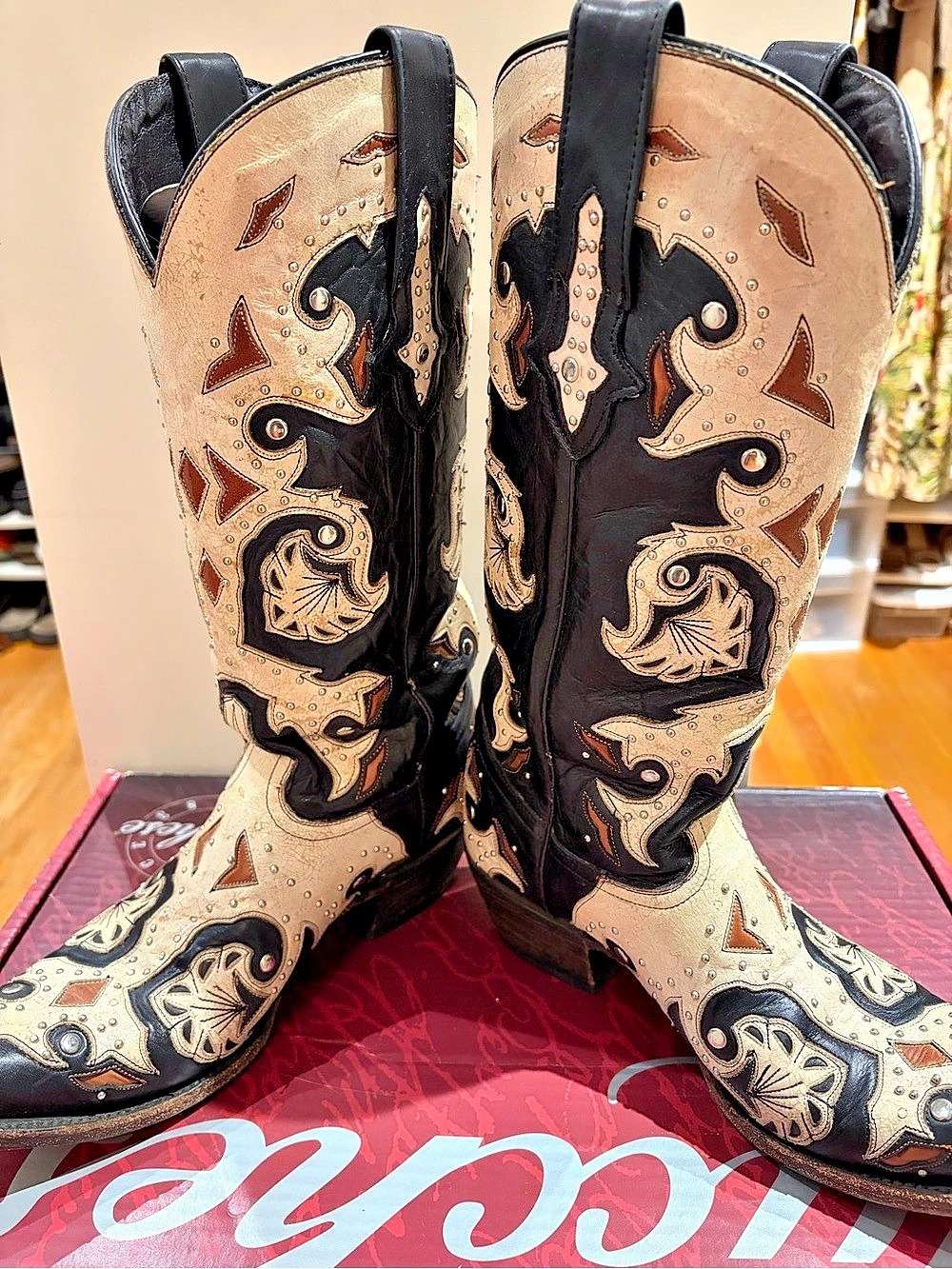 Lucchese Western Leather Boots US 8 B - Picture 4 of 7